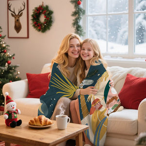 Manta Personalizada de Navidad, Manta de Franela Supersuave con Estampado Personalizado para Sofá Cama, Decoración del Hogar - Product Image 2