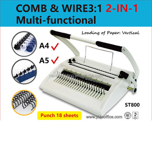 Nibo ST800 macchina per la rilegatura manuale da ufficio con doppio filo 3:1 e pettine in plastica - Product Image 6