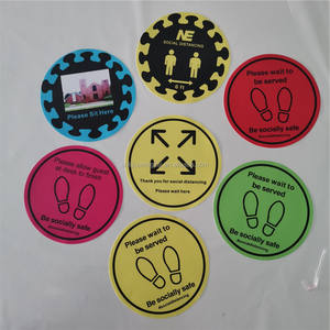 Señal de advertencia de distancia social antideslizante personalizada, impresión Digital, calcomanías adhesivas para suelo de baldosas de mármol - Product Image 6