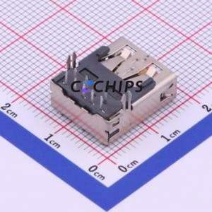 U3A20D-09BM5YN2HHF USB Connector Bent Lead Through Hole Connector Type-A USB 3.0 Female Right Angle Insert - Product Image 2