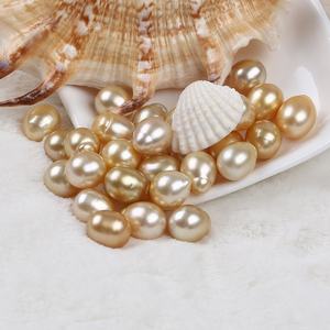 11-12Mm Bán Buôn Tự Nhiên Lỏng Ngọc Trai Nước Mặn Biển Nam Vàng Gạo Hình Dạng Ngọc Trai - Product Image 4