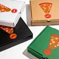 Boîte à pizza personnalisée carrée, rectangulaire, ronde avec laminage brillant, boîtes rigides pour l'emballage alimentaire