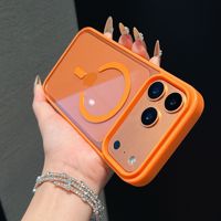 Coque de téléphone magnétique en acrylique à grande ouverture, motif animalier, pour 17 coloris, avec rainures colorées et finition mate/bloquée de couleur