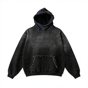 Sudadera con Capucha Extra Grande Personalizada para Hombre, Estilo Vintage Lavado, Sudadera Informal Retro de Moda - Product Image 4