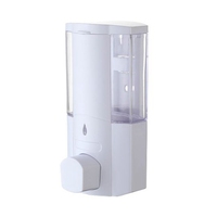 Plastique ABS 300mL Blanc Argent Chrome Liquide Distributeur de Savon Manuel Cuisine Salle de Bain Mur