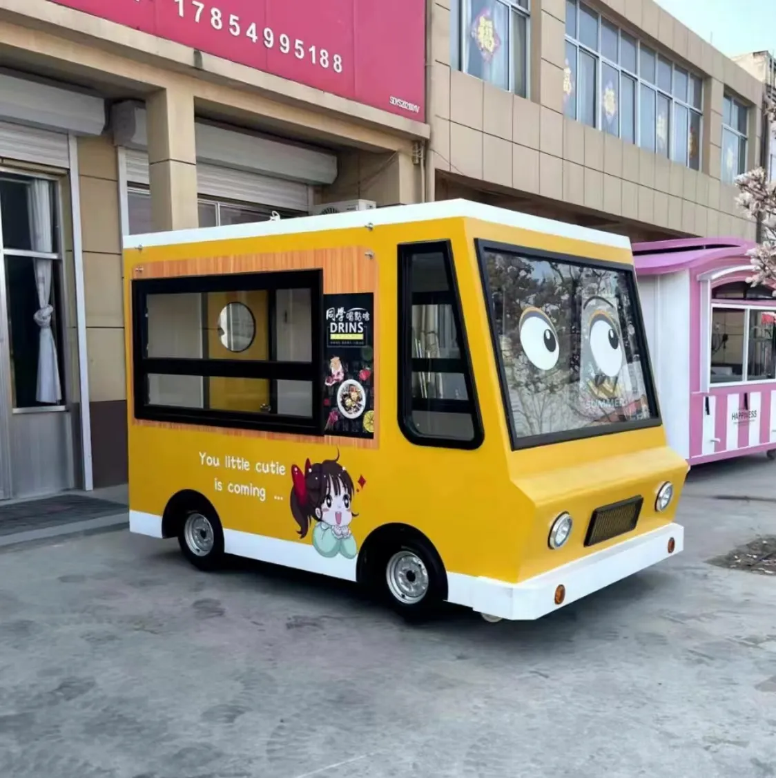 Fry dondurma lüks gıda kamyonları mobil gıda römorkü gıda kamyon konteyneri elektrik