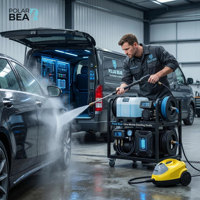 POLAR BEAR Équipement d'extraction mobile à eau chaude pour detailing, machine de lavage de voitures à vapeur 165 bars, système de montage sur fourgon, acier inoxydable 3000W