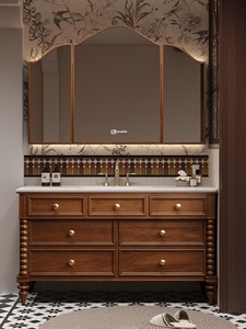 Pháp-phong cách rắn gỗ tủ phòng tắm với tích hợp Granite Basin Set - Product Image 4