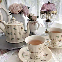 QIAN HU décor à la maison moderne Vintage classique chine service à thé en céramique théière en porcelaine tasse avec boîte de cadeaux de café pour le thé de l'après-midi