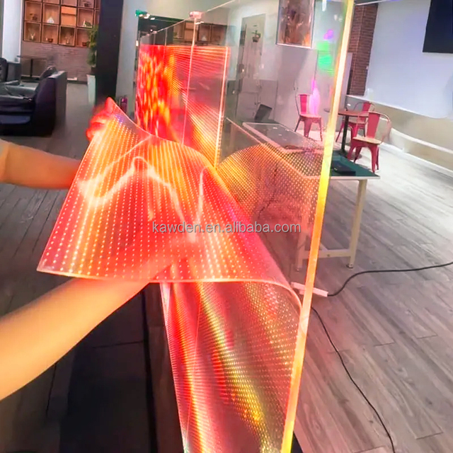 Super Thin LED Film Display P6 P8 P10 Flexible Adhesive on Glass Video Wall Clear Film Transparent Led Screen Manufacturer