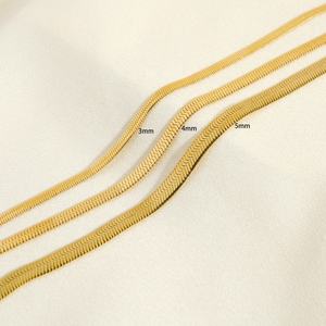 2024 Bracelet <span class=keywords><strong>de</strong></span> <span class=keywords><strong>cheville</strong></span> en acier inoxydable <span class=keywords><strong>de</strong></span> haute qualité plaqué <span class=keywords><strong>or</strong></span> 18 carats chaîne en os <span class=keywords><strong>de</strong></span> serpent chaîne sans ternir chaîne à chevrons - Product Image 3