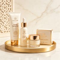 Coffret Cadeau de Soins de la Peau de Luxe Premium Or, Kit Hydratant de Beauté Halal Style Arabe pour le Visage et le Corps, Ensemble Personnalisé de Soins de la Peau Arabes