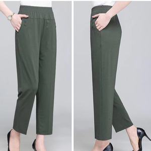 Korean Spring Summer Autumn Ankle Length Female Chic Office Wear Straight Pants Vintage High <strong>Ladies</strong> <strong>Trousers</strong> <strong>Baggy</strong> - Product Image 2
