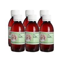 Bouteille vide de sirop contre la toux ambrée de 16oz 500ml avec bouchons d'écriture rouges CRC Bouteille maigre pour liquide de sirop contre la toux