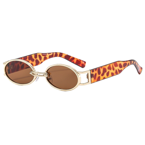 Gafas de Sol Retro Estilo Hong Kong, Montura Ovalada de Metal, Gafas de Fotografía Urbana y Vacaciones para Hombre y Mujer, Estilo Xiaohongshu - Product Image 5