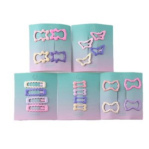 Ensemble de pinces à cheveux roses pour filles, pinces BB en alliage, design de dessin animé, pour femmes, cadeau, accessoire de coiffure, printemps 2024, origine Yiwu - Product Image 5