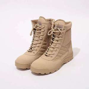 Scarpe da allenamento antiscivolo con cerniera scarpe da ginnastica Desert kaki stivali alti resistenti all'usura stivali tattici per uomo e <span class=keywords><strong>donna</strong></span> - Product Image 1