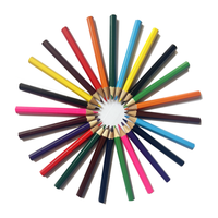 Crayons de couleur hexagonaux courts en bois, 12 couleurs, logo personnalisable, 12 par boîte, crayons d'art pour enfants, certifiés ISO EN71 3.5