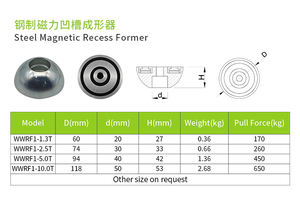 2.5T incavo magnetico in acciaio con perno di sollevamento di ancoraggio per l'industria del calcestruzzo prefabbricato - Product Image 5