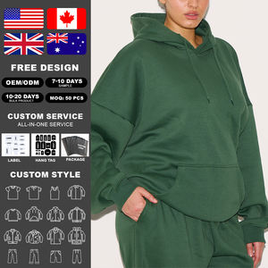 Sweat-shirt à capuche d'hiver KingSen 100% coton, personnalisé, respirant, surdimensionné, unisexe, en molleton français, doux, épais, brodé - Product Image 2