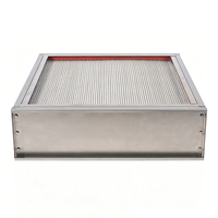 Filter Udara Panel Baja Tahan Karat Tahan Suhu Tinggi HEPA H13 H14 Baru, Filter HVAC Tungku Efisiensi Tinggi