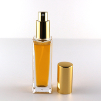 Vente en gros de flacons de parfum en verre transparent rectangulaires avec vaporisateur fin à brume, 30 ml, 50 ml, 100 ml, avec bouchon argenté, doré ou noir