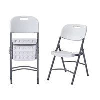 Chaise pliante en plastique HDPE empilable pour extérieur, jardin, parc, hôtel, restaurant, vente en gros