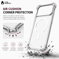 Coque antichoc personnalisée ATB pour iPhone 18 17 Pro Max, étui de protection transparent avec chargement sans fil et magnétique, vente en gros
