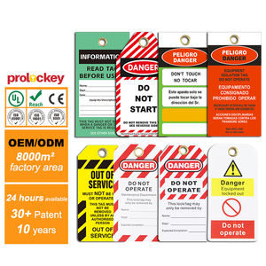 תג אזהרה מ-PVC עם נעילה בטיחותית לציוד עמיד, עם מפתח - Product Image 3