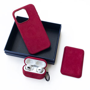 Estuche para Teléfono de Cuero de Gamuza Personalizado de Fábrica, Estuche para Auriculares, Juego de Tarjeteros Magnéticos para iPhone 15 14 Pro Max - Product Image 6
