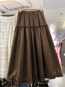 Parapluie <span class=keywords><strong>mi</strong></span>-long taille haute <span class=keywords><strong>noir</strong></span> respirant <span class=keywords><strong>jupe</strong></span> décontractée polyvalente à impression numérique pour naturel - Product Image 6