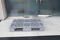 NEXARA Personnalisable PP Bleu 1208 Euro Palette Plastique 1200*800*160mm Grille Field Runner Single Face 4-Way Entry for Shipping