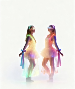 Fibre optique LED Ballet <span class=keywords><strong>Tutu</strong></span> femmes jupe robe lumineuse changement de couleur télécommande scène Performance Costume - Product Image 4