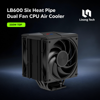 Pendingin Udara CPU Tembaga Kipas Ganda 6 Heatpipe Kipas 120mm Pencahayaan ARGB Performa Tinggi untuk Casing Komputer Desktop Gaming