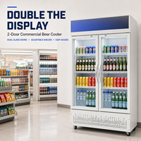 Réfrigérateur à boissons avec porte en verre, réfrigérateur vertical commercial pour boissons, vitrine réfrigérée pour bar, restaurant, hôtel, supermarché