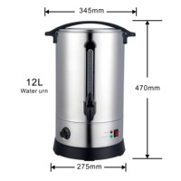 Urne à eau chaude en acier inoxydable de qualité commerciale 12L avec contrôle de la température et fonction maintien au chaud pour la restauration