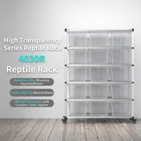 Cage pour reptiles anti-choc à 10 niveaux et 30 boîtes, meuble d'élevage en PET transparent avec cadre en alliage pour gecko, python, lézard