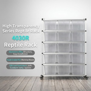 Terrario de Reptiles Resistente a Impactos de 10 Niveles y 30 Cajas, Gabinete con Tubos Transparentes de PET y Marco de Aleación para Geckos, Pitones y Lagartos - Product Image 2