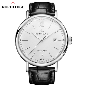 North Edge <span class=keywords><strong>AMOY</strong></span> Montre d'affaires de haute qualité pour hommes Montre de sport mécanique automatique en acier inoxydable Boussole IPS en cuir saphir - Product Image 1