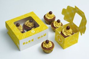 Tùy chỉnh cupcake hộp với cửa sổ rõ ràng artcard giấy bao bì cho bánh nướng Xốp Bánh hiển thị món quà tráng miệng sinh thái thân thiện thiết kế - Product Image 3