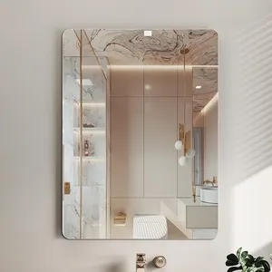 مرآة لاصقة ذاتية اللصق للحائط من الاكريليك غير الزجاجية مخصصة لزينة الحائط، مرآة مقاومة للكسر مقاومة للماء للحمام