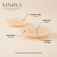 XINRUI Cache-tétons en silicone réutilisables couleur chair pour le sport, adhésifs confortables, invisibles et ultra-fins