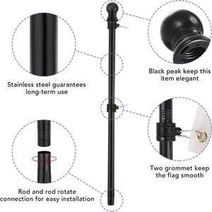 Nuoxin Chất lượng cao có thể điều chỉnh xoay vòng 6 ft tường không gỉ cờ cực ngoài trời với gắn khung - Product Image 4