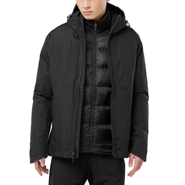 Men's Winter Puffer 3 in 1 90% Down Jacket Outdoor Waterproof Windbreaker Jackets Lined Detachable Lightweight Down Jacket