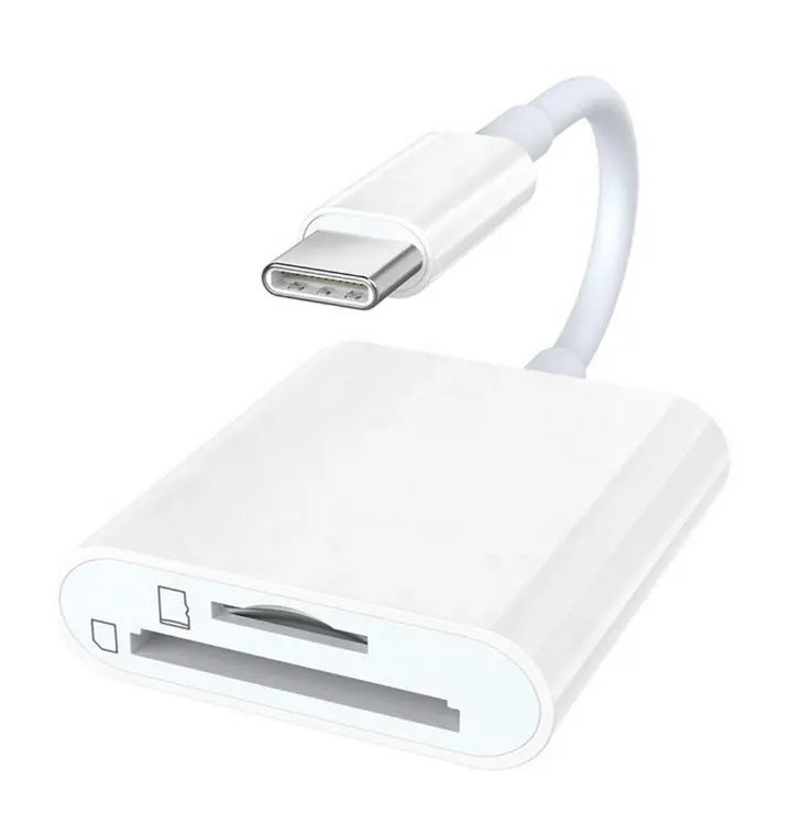 อะแดปเตอร์การ์ด TF แบบ2 IN 1,ตัวอ่านการ์ด USB C Micro SD ตัวอ่านเทรลกล้อง SD การ์ดสำหรับ MacBook Pro/air M1 iPad