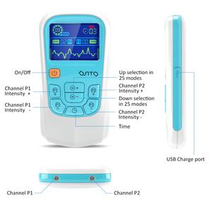 Dispositivo de terapia <span class=keywords><strong>Tens</strong></span> EMS, estimulador muscular de masaje de 25 modos, unidad <span class=keywords><strong>Tens</strong></span> de pulso electrónico recargable para aliviar el dolor, novedad - Product Image 3