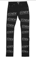Pantalons en denim délavé personnalisés DiZNEW, pantalons déchirés brodés, couture, taille plus, rue, rock, jeans pour hommes