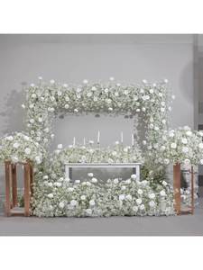 Vase décoratif moderne en soie avec fleurs vertes pour centre de table de mariage, grande <span class=keywords><strong>taille</strong></span> personnalisable, souffle de bébé - Product Image 2