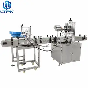 Automatic plastic pet screwing cover twist off capper capping machine with cap feeder feeding machine for production line