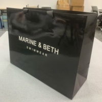 Luxury Paper Shopping Bag Custom Logo High-End Matte Black/White Cardboard Bag with Ribbon Handle Wedding Retail Gift Packaging